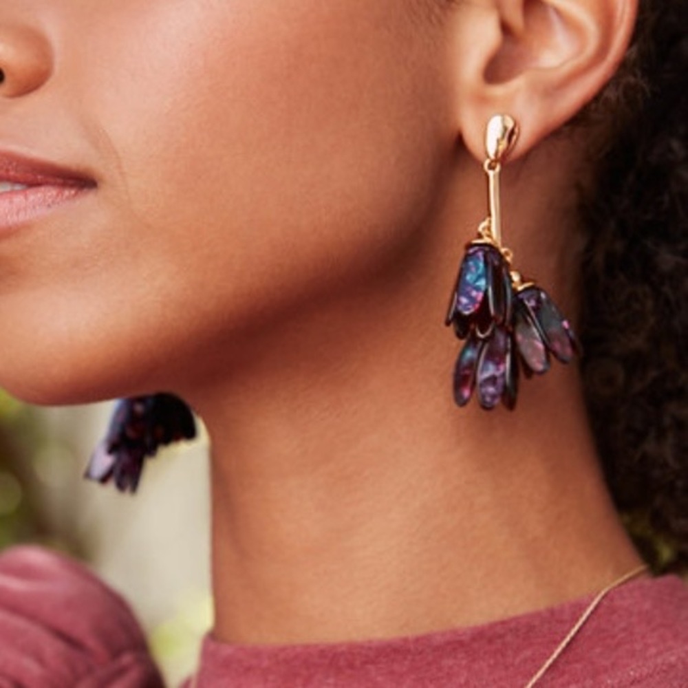 Stella & Dot | Versatile 2-in-1 Purple/Teal Annabelle Statement to Stud